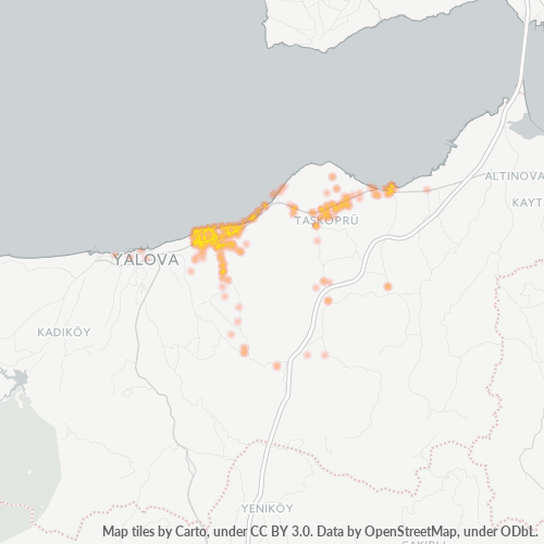 posta kodu 77600 için yoğunluk haritası