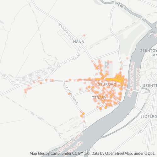 943 01 Teplotná mapa obchodnej hustoty