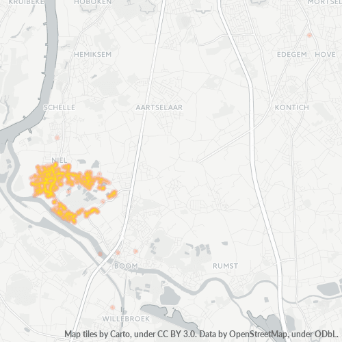 Heatmap voor postcode 2845