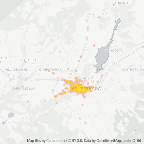 Mapa de calor para código postal 24400