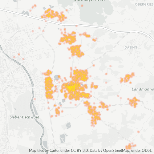 Heatmap für plz 86316