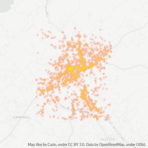 28645 Business Density Heatmap