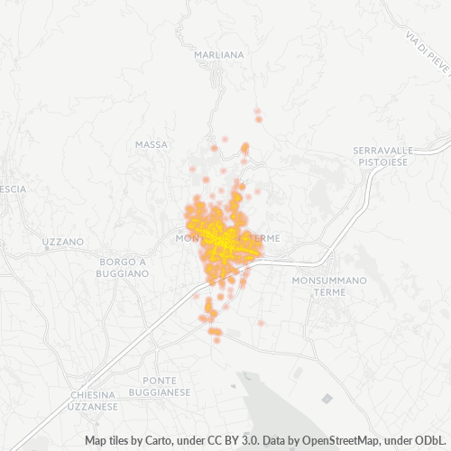 51016 Mappa di concentrazione per la densità di aziende