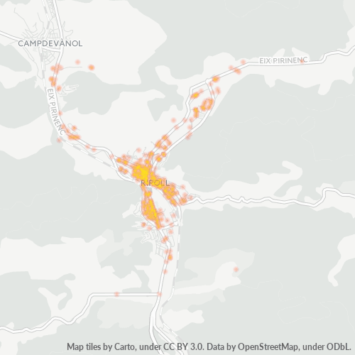 Mapa de calor para código postal 17500