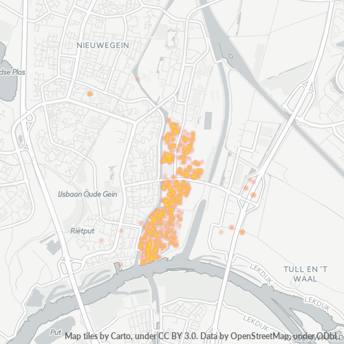 Heatmap voor postcode 3433