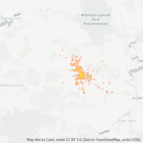 34-600 Mapa intensywności działalności gospodarczej