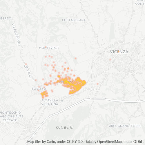 36051 Mappa di concentrazione per la densità di aziende