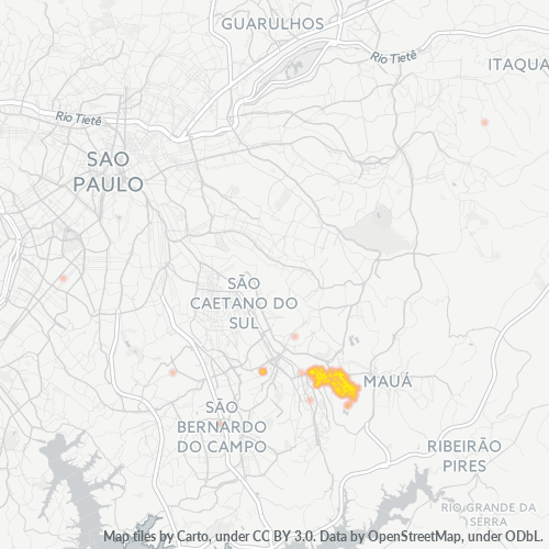 09111-000 Mapa de calor de densidad empresarial