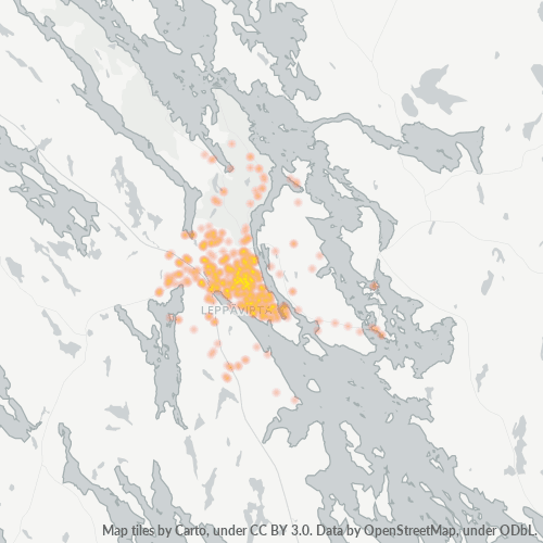 79100 Yritystiheys lämpökarttana