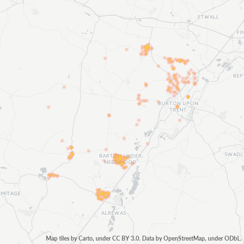 DE13 Business Density Heatmap
