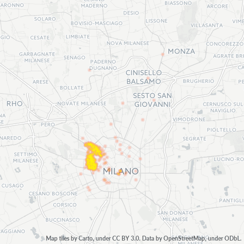 20149 Mappa di concentrazione per la densità di aziende