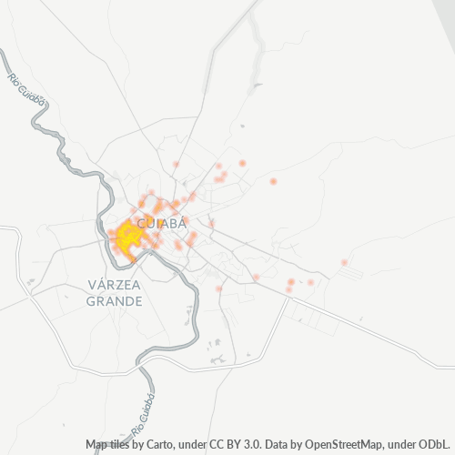 78030-000 Mapa de calor de densidad empresarial