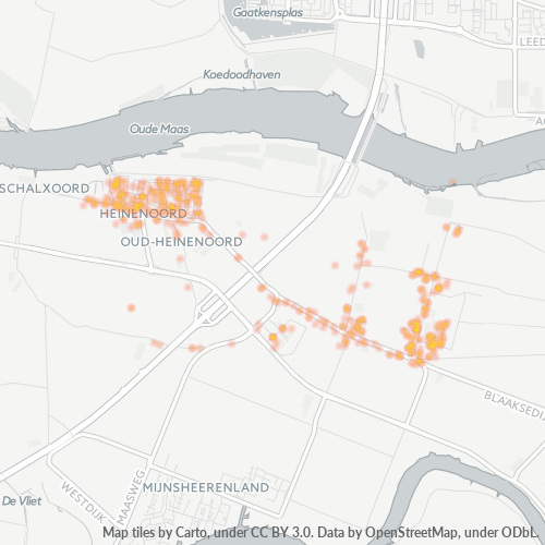 Heatmap voor postcode 3274