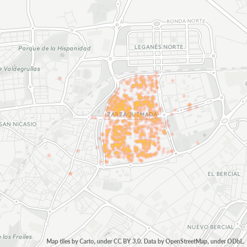 28915 Mapa de calor de densidad empresarial