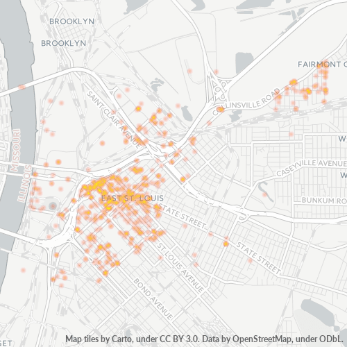 62201 Business Density Heatmap