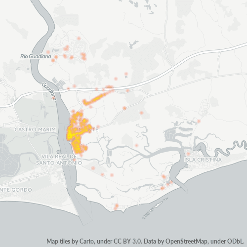 Mapa de calor para código postal 21400