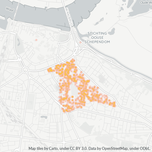 Heatmap voor postcode 6521