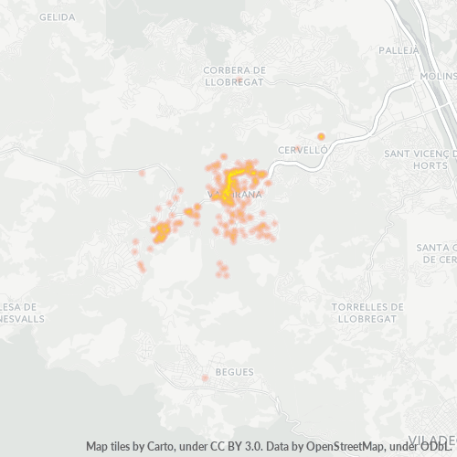Mapa de calor para código postal 08759