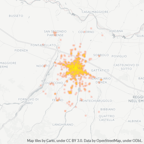 Mappa di calore per cap 43100