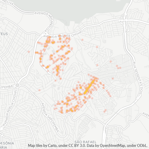 08340-000 Mapa de calor de densidad empresarial