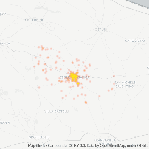 72013 Mappa di concentrazione per la densità di aziende