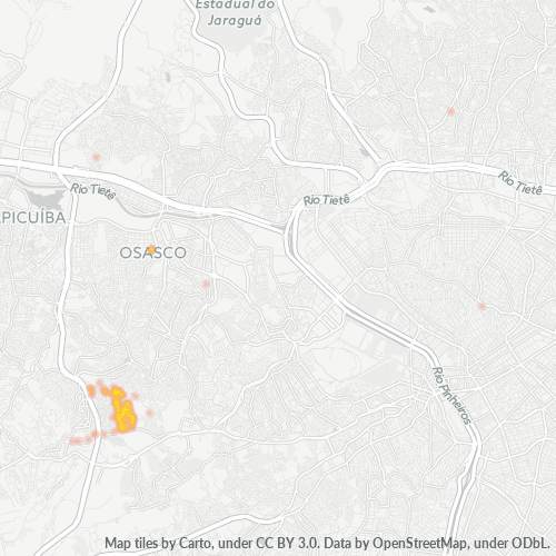 06140-000 Mapa de calor de densidad empresarial