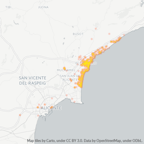 03560 Mapa de calor de densidad empresarial