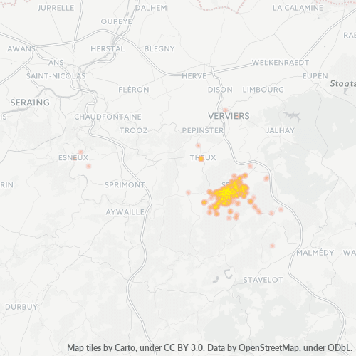 Heatmap voor postcode 4900
