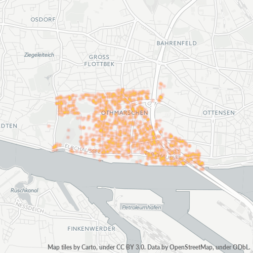 Heatmap für plz 22605