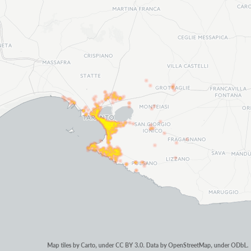Mappa di calore per cap 74100
