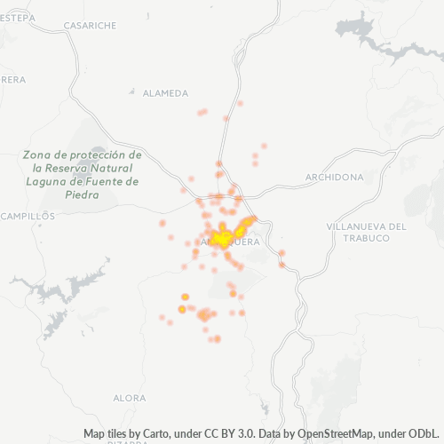 Mapa de calor para código postal 29200