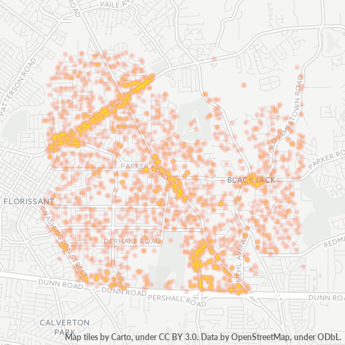 63033 Business Density Heatmap