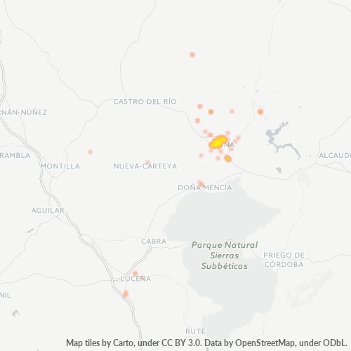 Mapa de calor para código postal 14850