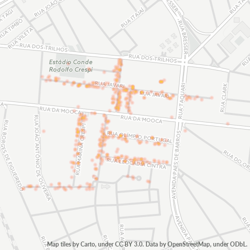 03112-000 Mapa de calor de densidad empresarial