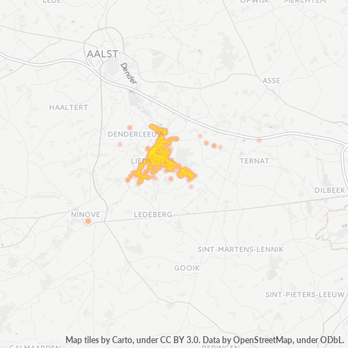 Heatmap voor postcode 1770