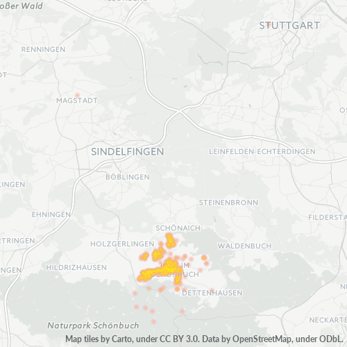 Heatmap für plz 71093