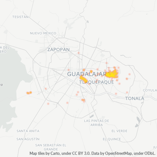 44790 Mapa de calor de densidad empresarial