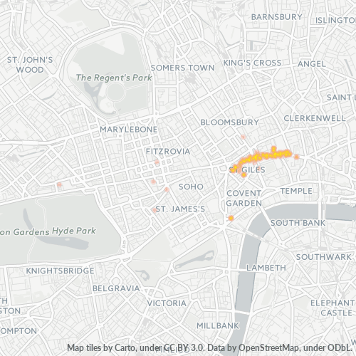 WC1V Business Density Heatmap