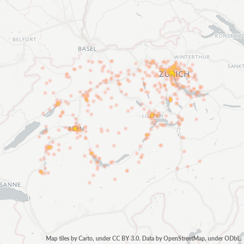 Heatmap für postleitzahl 6722