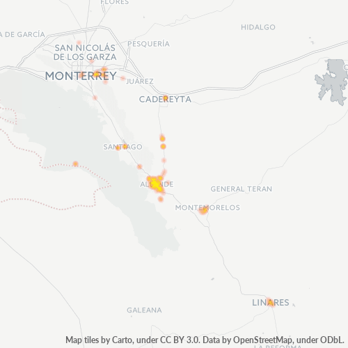 67350 Mapa de calor de densidad empresarial