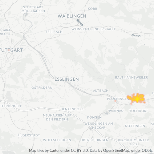 Heatmap für plz 73262