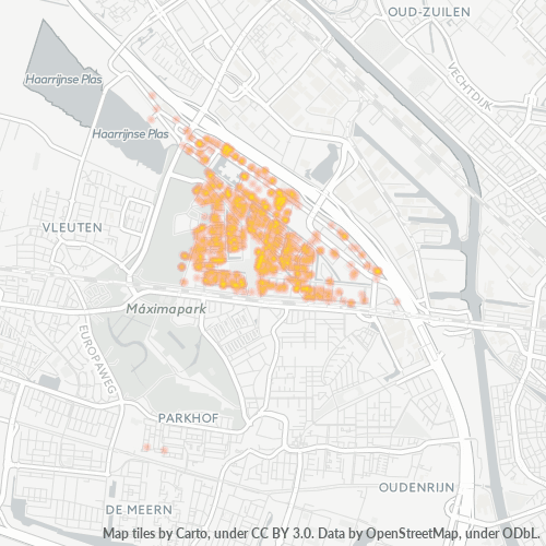 Heatmap voor postcode 3543