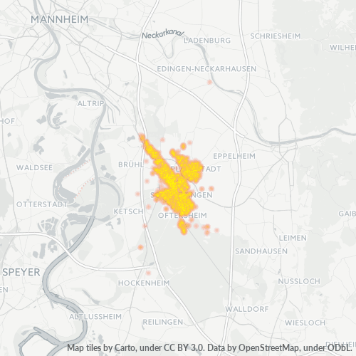 Heatmap für plz 68723