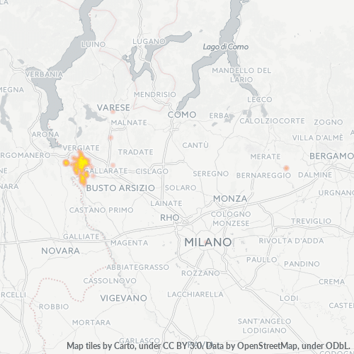 Mappa di calore per cap 21019