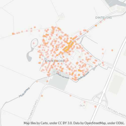 Heatmap voor postcode 4671