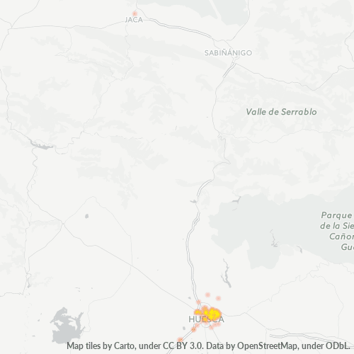 Mapa de calor para código postal 22006