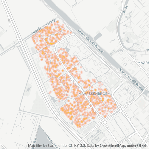 Heatmap voor postcode 3607