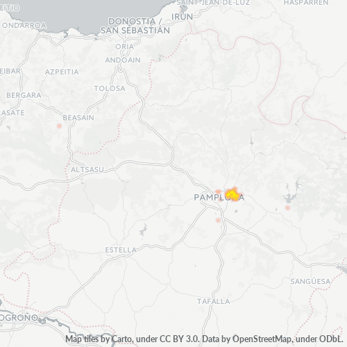 Mapa de calor para código postal 31620