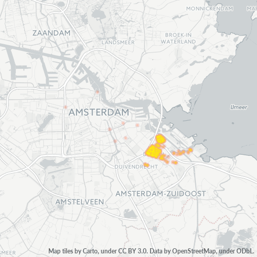 Heatmap voor postcode 1111