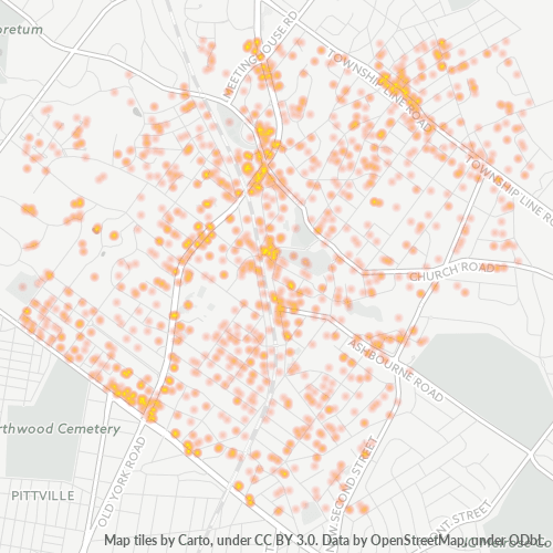 19027 Business Density Heatmap